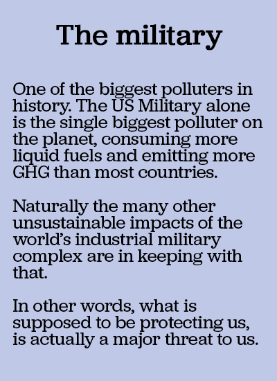 text on environmental impact of the military
