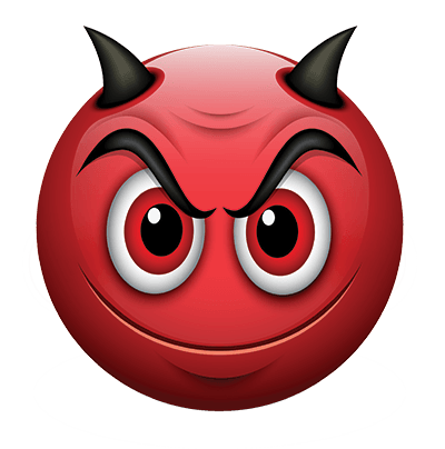 red emoticon portraying a grinning devil