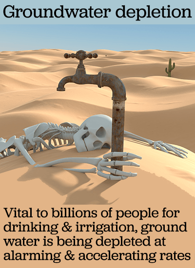 rusty water tap in desert with skeleton